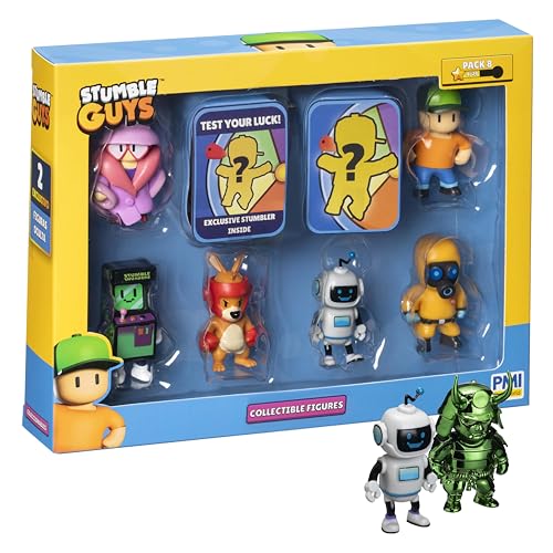 P.M.I. Stumble Guys Serie 2 Sammelfiguren 8er-Pack Deluxe Box | Enthält 6 ikonische Charaktere + 2 seltene versteckte Figuren | Must-Have Sammlerstücke für Fans (Sortiment A) von P.M.I.