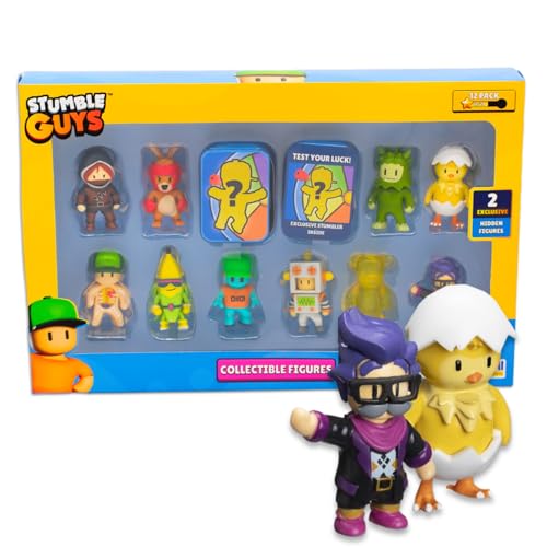 Stumble Guys Serie 2 | Sammelfiguren 12er-Pack Deluxe Box | Enthält 10 ikonische Charaktere + 2 seltene versteckte Figuren | Must-Have Sammlerstücke für Fans (Sortiment B) von P.M.I.