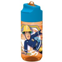 Feuerwehrmann Sam, Trinkflasche, Strohhalm, transparent von P:OS Handels GmbH