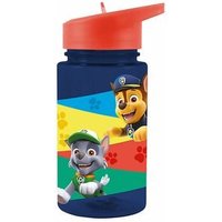 Paw Patrol, transparente Trinkflasche mit integriertem Strohhalm 400 ml von P:OS Handels GmbH