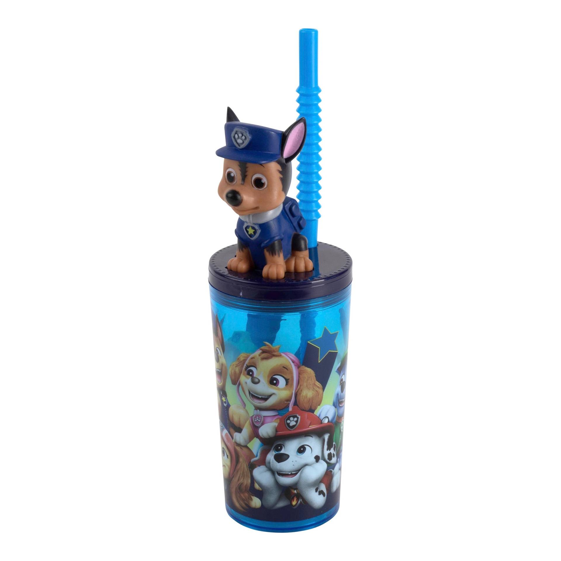 P:Os Paw Patrol Trinkbecher mit Strohhalm und 3D-Figur, 360 ml von P:OS