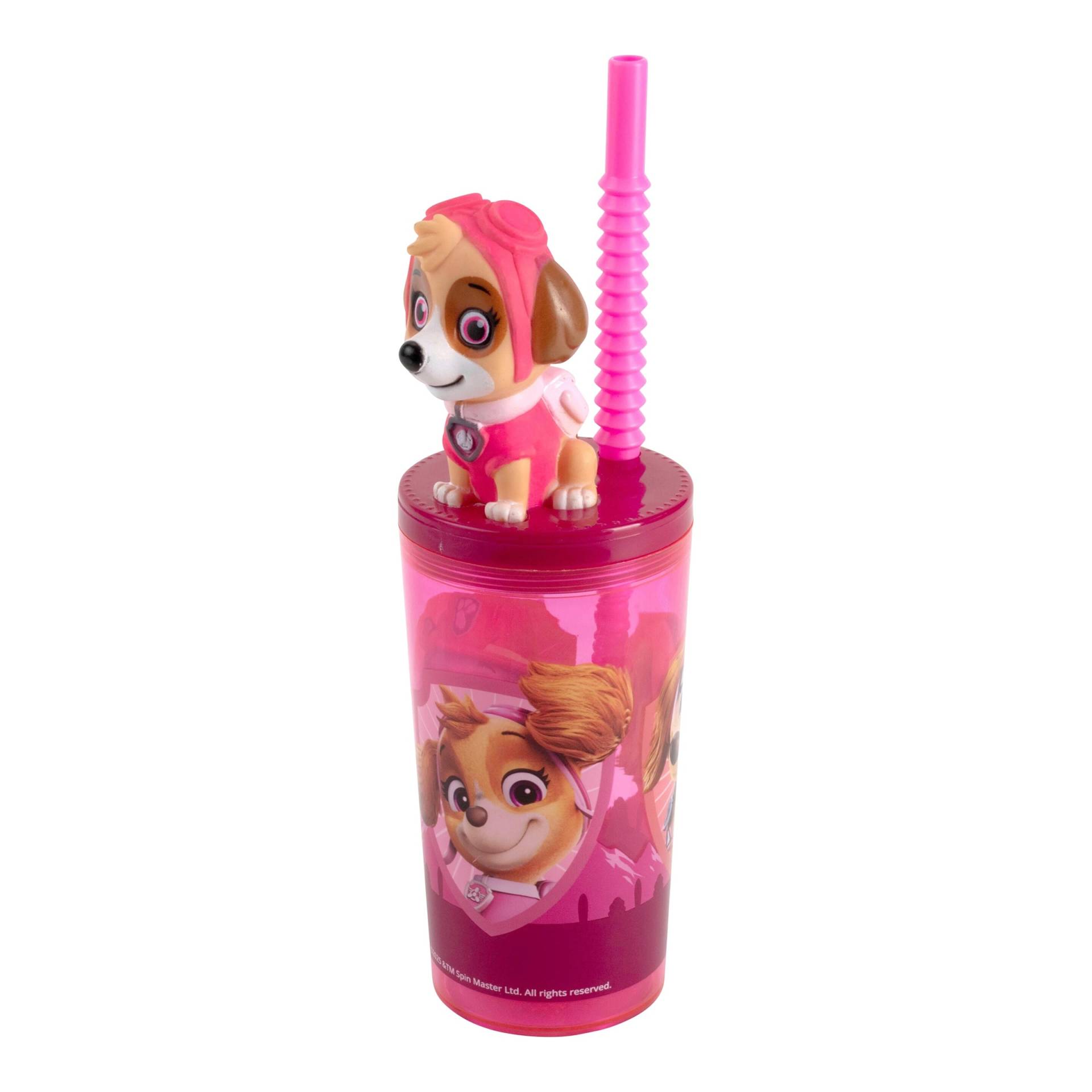 P:Os Paw Patrol Trinkbecher mit Strohhalm und 3D-Figur, 360 ml von P:OS
