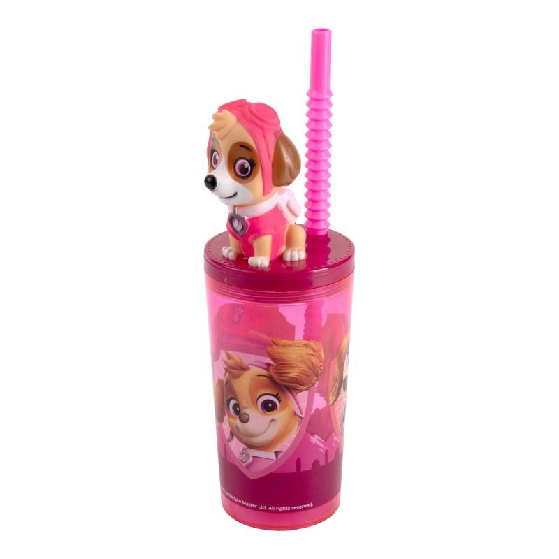 P:Os Paw Patrol Trinkbecher mit Strohhalm und 3D-Figur, 360 ml von P:OS