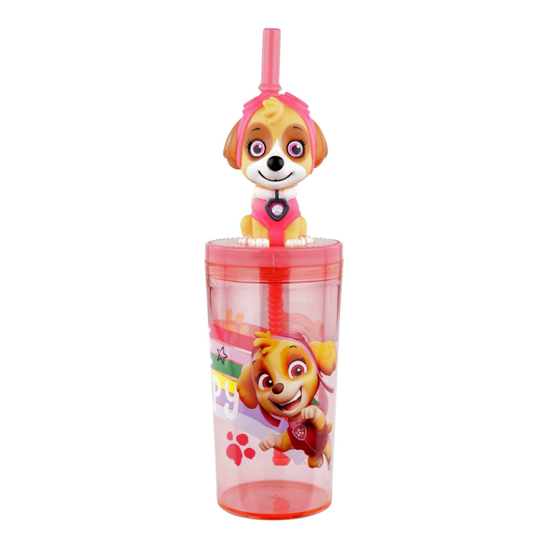 P:Os Paw Patrol Trinkbecher mit Strohhalm und 3D-Figur, 360 ml von P:OS