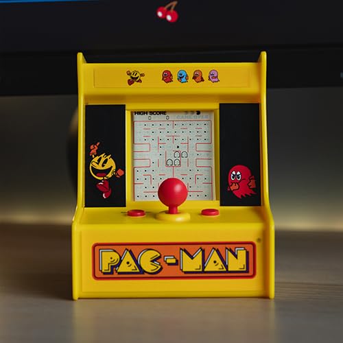 Arcade PAC-Man-Konsole, monochromes Display, 6,3 cm (2,5 Zoll), tragbar, betrieben mit 2 AA-Batterien von Pacman