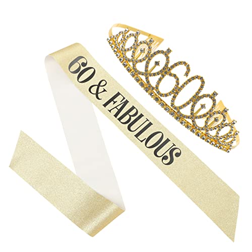 PACKOVE 1 Satz 60 Geburtstagsschärpen Für Frauen Silberne Geburtstagskrone Krone Zum 60. Geburtstag Party Geburtstagsschärpe Für Frauen Golden Goldstaub-stretchleder PACKOVE 1 Satz 60 Geburtstagsschärpen Für Frauen Silberne Geburtstagskrone Krone Zum 60. Geburtstag Party Geburtstagsschärpe Für Frauen Golden Goldstaub-stretchleder von PACKOVE