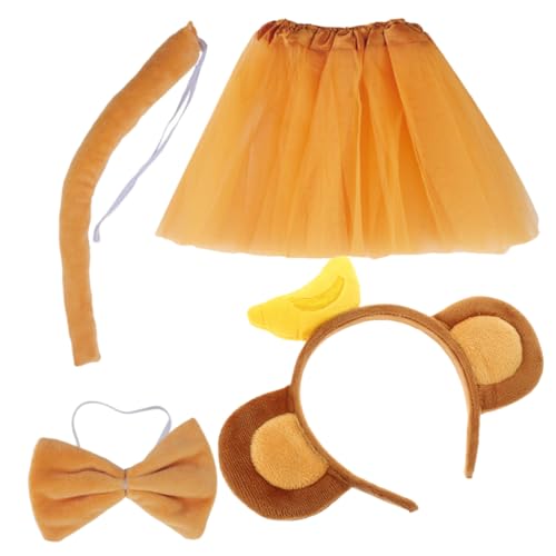 PACKOVE 1 Satz Cosplay Affenkostüm lustig Affenohren und für Erwachsene Party ohrig Karikatur Zubehör Cosplay- Tutu-Rock für Mädchen Stoff Light Brown PACKOVE 1 Satz Cosplay Affenkostüm lustig Affenohren und für Erwachsene Party ohrig Karikatur Zubehör Cosplay- Tutu-Rock für Mädchen Stoff Light Brown von PACKOVE