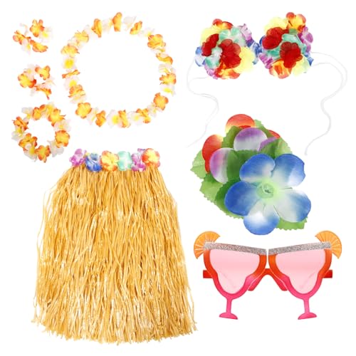 PACKOVE 1 Satz Hawaiian Haarclip und Strohhut Set Teiliges für und Luau Grasrock und Blumenkranz für Damen PACKOVE 1 Satz Hawaiian Haarclip und Strohhut Set Teiliges für und Luau Grasrock und Blumenkranz für Damen von PACKOVE