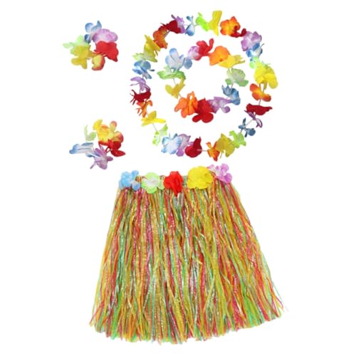 PACKOVE 1 Satz Hawaiian Luau Kostümset mit Grasrock und Blumenkranz für Strandpartys Hochzeiten und Tropische Feiern Realistischer Look Teiliges Set für Erwachsene PACKOVE 1 Satz Hawaiian Luau Kostümset mit Grasrock und Blumenkranz für Strandpartys Hochzeiten und Tropische Feiern Realistischer Look Teiliges Set für Erwachsene von PACKOVE
