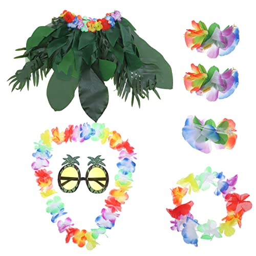 PACKOVE 1 Satz Hawaiian Party Kostümset mit Blätterrock und Accessoires Teiliges Set für Luau Feiern Requisiten für Fotos und Festliche Dekorationen PACKOVE 1 Satz Hawaiian Party Kostümset mit Blätterrock und Accessoires Teiliges Set für Luau Feiern Requisiten für Fotos und Festliche Dekorationen von PACKOVE