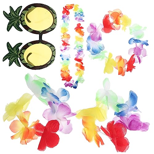 PACKOVE 1 Satz Hawaiianisches Blumenkranz Set mit Ananas Sonnenbrille Teiliges Set für Sommerpartys Luau Deko und Strandveranstaltungen Farbenfrohem und Trendiger Brille PACKOVE 1 Satz Hawaiianisches Blumenkranz Set mit Ananas Sonnenbrille Teiliges Set für Sommerpartys Luau Deko und Strandveranstaltungen Farbenfrohem und Trendiger Brille von PACKOVE
