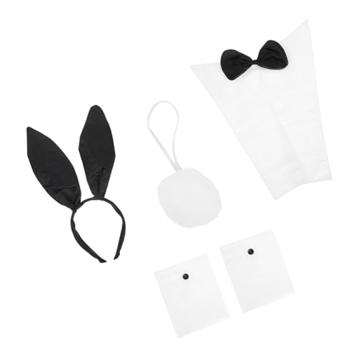 PACKOVE 1 Satz Kaninchen Kostümset mit Stirnband Fliege und Armbändern Karneval Halloween und Kostümpartys aus Hochwertigem Langlebig und Witzig Gestaltet von PACKOVE