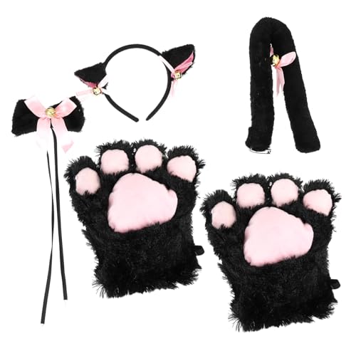 PACKOVE 1 Satz Katzenmädchenanzug Cosplay Outfits Für Jugendliche Mädchen Katzenohr Katzenschwanz Und Ohren Pfote Kätzchen Kostüm Katze Verkleiden Black Simulation Plüsch PACKOVE 1 Satz Katzenmädchenanzug Cosplay Outfits Für Jugendliche Mädchen Katzenohr Katzenschwanz Und Ohren Pfote Kätzchen Kostüm Katze Verkleiden Black Simulation Plüsch von PACKOVE
