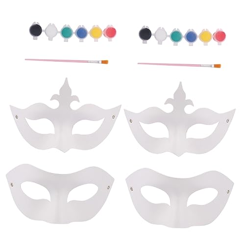 PACKOVE 1 Satz Papiermaske einfache maske selber machen weißer Abschlussballanzug DIY-Maskenset Kreatives Masken Bastelset gesichtsmaske kreative Maske Bastelmaske Cosplay einstellen Kind von PACKOVE