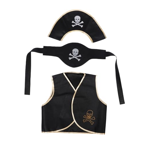 PACKOVE 1 Satz Piratenkostüm Set für Herren und Damen Enthält Piratenhut Augenmaske und Gürtel für Kostümpartys Halloween und Themenveranstaltungen Bequemes Design für Langen Tragekomfort von PACKOVE