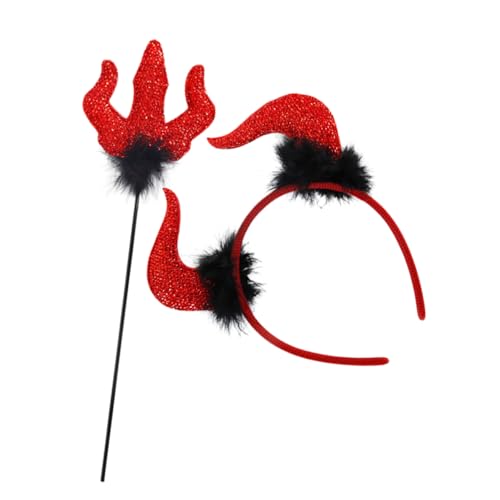 PACKOVE 1 Satz Teufel Cosplay Set Teiliges Set mit Haarreif und Teufelsstab für Halloween Kreative Kostümaccessoires Langlebig und Sicher für Feiern PACKOVE 1 Satz Teufel Cosplay Set Teiliges Set mit Haarreif und Teufelsstab für Halloween Kreative Kostümaccessoires Langlebig und Sicher für Feiern von PACKOVE