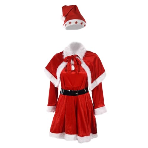 PACKOVE 1 Satz Weihnachtskleidung für Frauen Weihnachtsmann-Kostüm weihnachten kostüm Weihnachtsmann-Cosplay-Kostüm rote Abendkleider Weihnachtsmann-Kleid Cosplay-Kleidung von PACKOVE