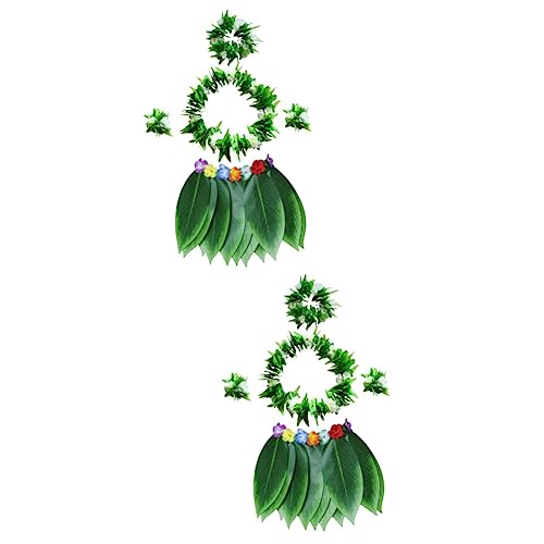 PACKOVE 10 Stk Luau Partyrock Hawaiianische Girlande Kleider Für Mädchen Strand-outfits Mädchen Halskette Hawaiianisches Armband Blätter Girlande Blattgras Männer Und Frauen Bilden von PACKOVE