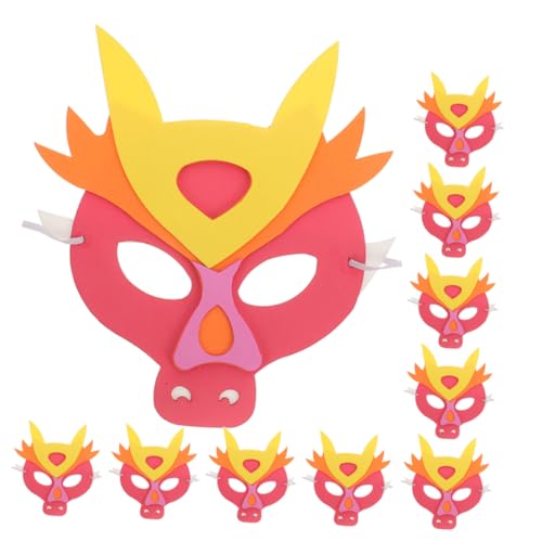 PACKOVE 10 Stück Teiliges Drachenmaske aus Leichtem Material Langlebige Karneval Tiermaske für Fasching Cosplay und Bühnenauftritte Lustige Maskerade für Jungen und Mädchen PACKOVE 10 Stück Teiliges Drachenmaske aus Leichtem Material Langlebige Karneval Tiermaske für Fasching Cosplay und Bühnenauftritte Lustige Maskerade für Jungen und Mädchen von PACKOVE