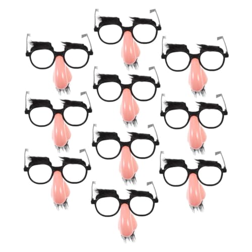PACKOVE 10 Stück Teiliges Große Nasen-brille Lustige Old Man Verkleidung mit Augenbrauen Schnurrbart Halloween Party Requisiten für Erwachsene und Langlebig und Angenehm von PACKOVE