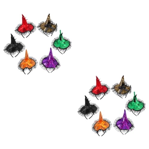 PACKOVE 12 Stck Teiliges Hexenhut Stirnband mit Pailletten Vielseitige Halloween Party Haarreifen für Damen Langlebiges Material Festliche Kopfbedeckung für Cosplay Geburtstag und von PACKOVE