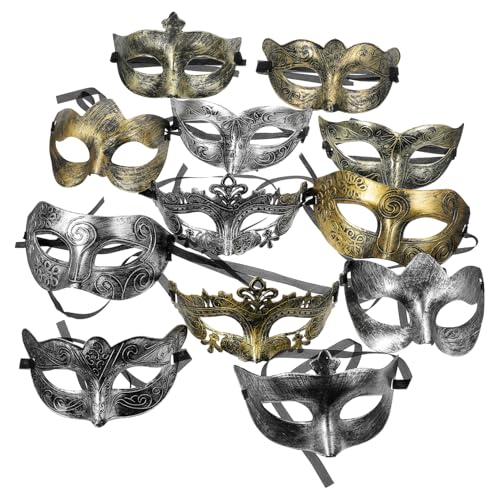 PACKOVE 12 Stück Teiliges Dekorative Filigrane Vintage Halbgesichts Masken mit Verstellbarem Band Leichte Masquerade Accessoires für Halloween Kostüm und Maskenballpartys PACKOVE 12 Stück Teiliges Dekorative Filigrane Vintage Halbgesichts Masken mit Verstellbarem Band Leichte Masquerade Accessoires für Halloween Kostüm und Maskenballpartys von PACKOVE