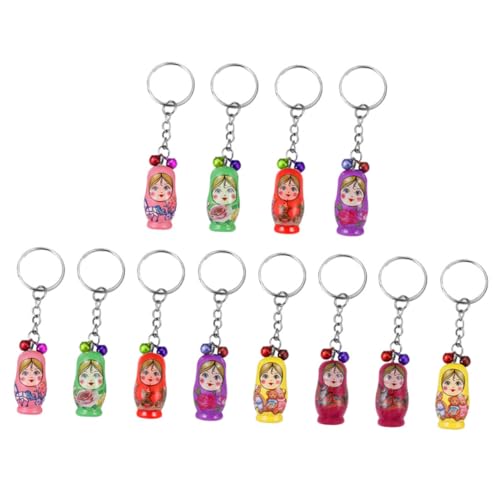 PACKOVE 12St Schlüsselanhänger Matrjoschka-Spielzeug aus Holz Russische Puppen verschachteln Schlüsselbund Schlüsselringe Taschendekore zum Aufhängen Schlüsseldekorationen Mini Zubehör PACKOVE 12St Schlüsselanhänger Matrjoschka-Spielzeug aus Holz Russische Puppen verschachteln Schlüsselbund Schlüsselringe Taschendekore zum Aufhängen Schlüsseldekorationen Mini Zubehör von PACKOVE