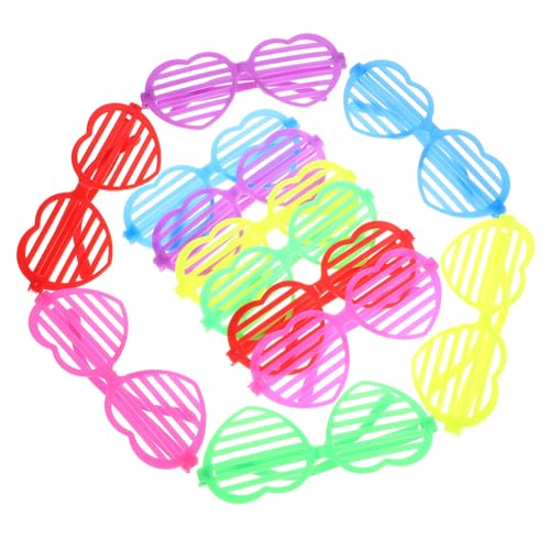 PACKOVE 12Stücke Stilvolle Herzbrille Witzige Partybrille für Valentinstag Feiern Dekorative Sonnenbrillen Farben für Cosplay Gastgeschenk von PACKOVE