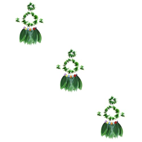 PACKOVE 15 Stk Hawaii-grasrock Hawaii-halsketten Hawaiianische Halskette Hawaiianisches Partykostüm Blatt-hula-rock Hawaii-blattrock Luau-tanzröcke Strandkleidung Männer Und Frauen Mädchen von PACKOVE