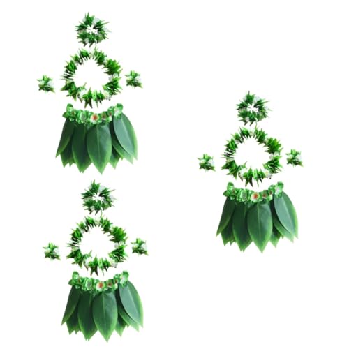 PACKOVE 15 Stk Hawaiischer Kopfschmuck hawaiianische kleider für damen Kostüme für Männer Kleidung für Männer hawaiianischer Blattrock grüner Grasrock bilden Armband Frauenkleidung Bankett von PACKOVE