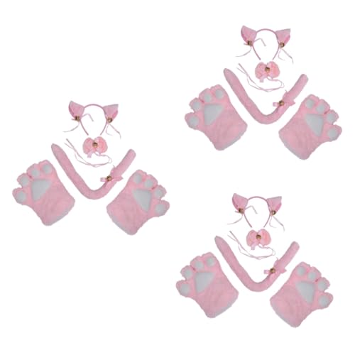 PACKOVE Kinderanzug 15-teiliges Set Katze Cosplay Anzüge Für Kinder Tiara Rosa Requisiten Tier Kinder-Kits von PACKOVE