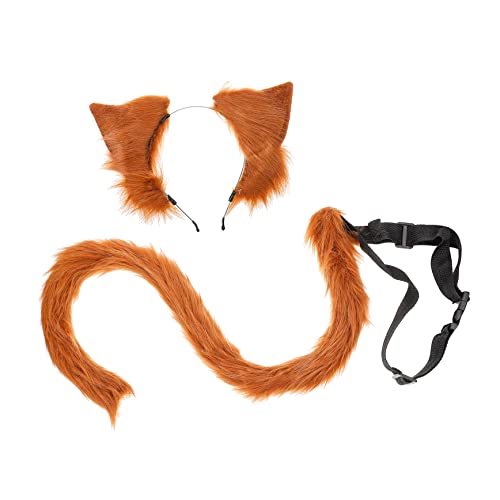 PACKOVE 1Satz Katzenohren Haarreif Set mit Lebensechtem Exquisites Kostüm Zubehör für Halloween Kostümpartys Tragbar Kreative Cosplay Requisite für Erwachsene von PACKOVE