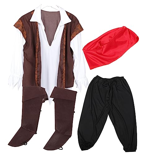 PACKOVE 1Satz Piratenkostüm Für Erwachsene Cosplay Kostüm Für Halloween Karneval Piratenhut Accessoires Für Partys Veranstaltungen von PACKOVE