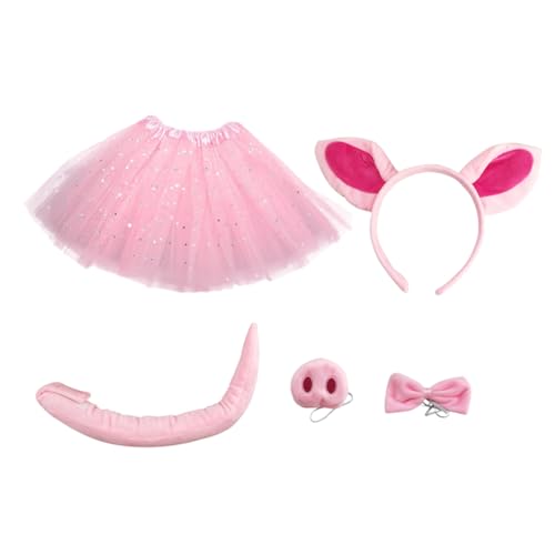 PACKOVE 1Satz Tierisches Cosplay für Teiliges Schwein Kostüm mit Ohr Stirnband Fliege Tüllrock Mottopartys Bühnenaufführungen PACKOVE 1Satz Tierisches Cosplay für Teiliges Schwein Kostüm mit Ohr Stirnband Fliege Tüllrock Mottopartys Bühnenaufführungen von PACKOVE