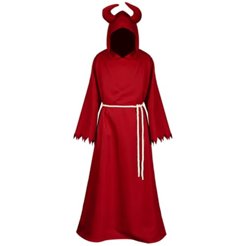 PACKOVE 1Stück Halloween Teufel Kostüm Robe Xl Leichtes Outfit für Kostümparty Karneval Cosplay Auffällige Rote Teufelskleidung für Erwachsene von PACKOVE