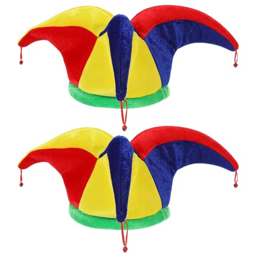 PACKOVE 2 Lustige Clownhüte Mit Glöckchen Lustiger Mehrfarbiger Clownhut Clown-Kopfbedeckung Clownhut Kostüm Grashüte Für Die Halloween-Party PACKOVE 2 Lustige Clownhüte Mit Glöckchen Lustiger Mehrfarbiger Clownhut Clown-Kopfbedeckung Clownhut Kostüm Grashüte Für Die Halloween-Party von PACKOVE