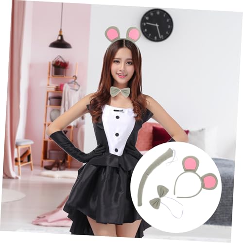 PACKOVE 2 Sätze Cosplay Mausohren Stirnband Set mit Schleife und Kostüm Zubehör für Junge Mädchen Party Karneval Halloween Kinderfest von PACKOVE
