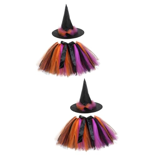 PACKOVE Kinderanzug 2 Sätze Halloween-hexen-tutu-rock-anzug Damenhüte, Mützen Die Hexe Kleinkind Mädchen Hexenzubehör von PACKOVE