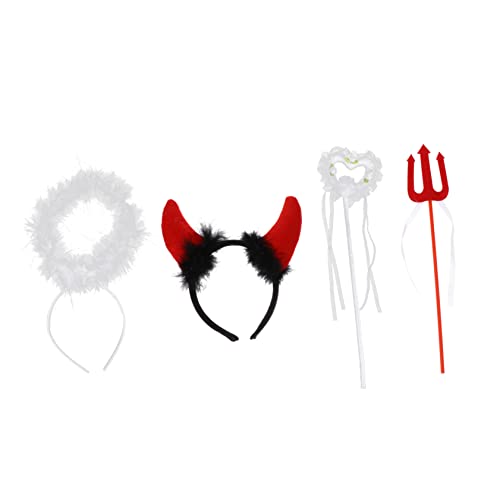 PACKOVE 2 Sätze Kostümset Teufel Teilig Federflügel Haarreif für Fasching Karneval Cosplay und Partys Hochwertige Bequeme Verkleidung mit Leichtem Design für Erwachsene von PACKOVE