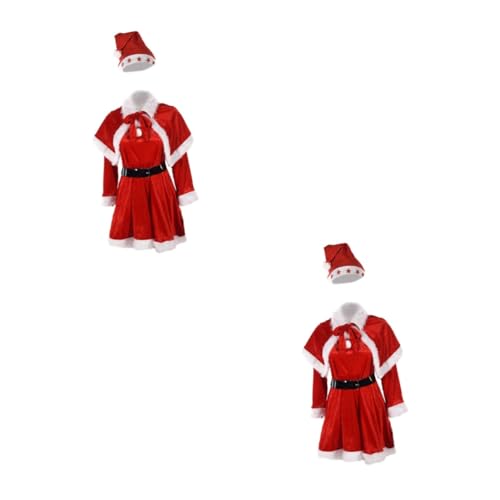 PACKOVE 2 Sätze Weihnachtskleidung für Frauen Weihnachtsmann-Kostüm weihnachten kostüm Frauen Weihnachtsanzug Weihnachtskostüm formelle Kleidung Weihnachtsmann-Kleid Weihnachtsmann-Anzug von PACKOVE