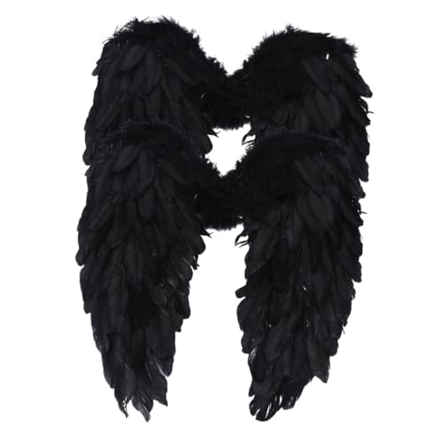 PACKOVE 2 Stck Große Engelsflügel Teiliges Schwarz Cosplay Flügel für Damen und Leichtes Sicheres Material für Karneval Bühnenauftritte und Kostümpartys PACKOVE 2 Stck Große Engelsflügel Teiliges Schwarz Cosplay Flügel für Damen und Leichtes Sicheres Material für Karneval Bühnenauftritte und Kostümpartys von PACKOVE