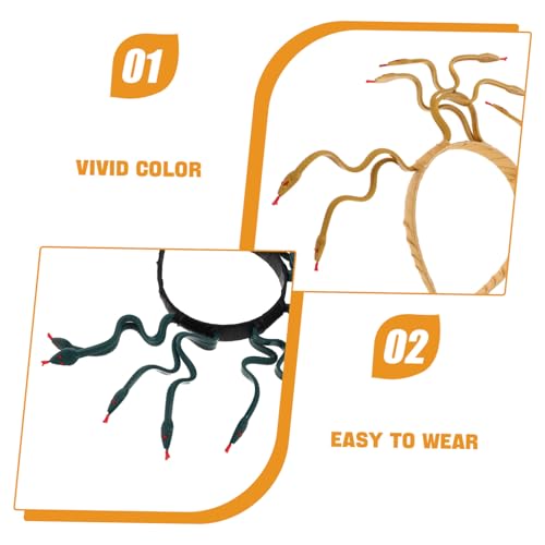 PACKOVE 2 Stück Ägyptischer -kopfschmuck Ägyptische Accessoires Für Frauen Schlangenkopfschmuck Für Frauen Schlange Tiara Halloween Stirnband Halloween-haarreifen Plastik von PACKOVE