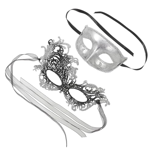 PACKOVE 2 Stück Damen und Herren Venezianische Spitzenmaske mit Farbiger Verzierung Elegantes Party und Karneval Accessoire Geeignet für Halloween Fasching Maskenball und Cosplay PACKOVE 2 Stück Damen und Herren Venezianische Spitzenmaske mit Farbiger Verzierung Elegantes Party und Karneval Accessoire Geeignet für Halloween Fasching Maskenball und Cosplay von PACKOVE