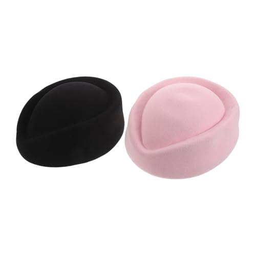 PACKOVE 2 Stück Flugbegleiterin Hut Damen Retro Stewardess Mütze Schwarz Stilvolle Airline Uniform Kappe für Bühnenauftritte Cosplay und Themenpartys PACKOVE 2 Stück Flugbegleiterin Hut Damen Retro Stewardess Mütze Schwarz Stilvolle Airline Uniform Kappe für Bühnenauftritte Cosplay und Themenpartys von PACKOVE