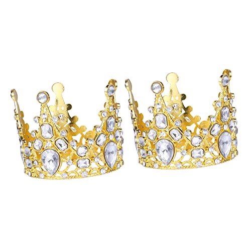 PACKOVE 2 Stück Geburtstagskrone Babyparty -dekorationen Geburtstagstorte Topper -dekorationen Junge Geburtstagskuchen Geburtstagsdekorationen Hochzeit Golden Metall von PACKOVE