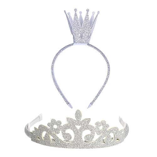 PACKOVE 2 Stück Glitzer Party Haarreif Teilig Silberne und Silber Glitzernde Geburtstagskrone Leichtes Party Haarband für Mädchen Fest Sitzendes Haarschmuck Accessoire für Kostüm und PACKOVE 2 Stück Glitzer Party Haarreif Teilig Silberne und Silber Glitzernde Geburtstagskrone Leichtes Party Haarband für Mädchen Fest Sitzendes Haarschmuck Accessoire für Kostüm und von PACKOVE