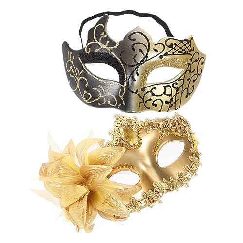 PACKOVE 2 Stück Halbgesichtsmaske für Halloween und Karneval Cosplay Masken für Partys mit Feinem Muster für Maskenbälle und Kostümpartys PACKOVE 2 Stück Halbgesichtsmaske für Halloween und Karneval Cosplay Masken für Partys mit Feinem Muster für Maskenbälle und Kostümpartys von PACKOVE