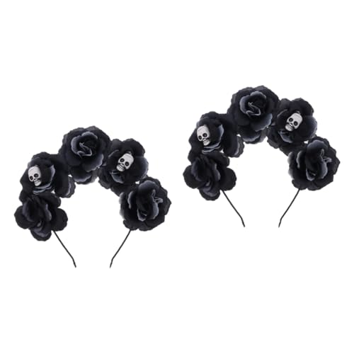 PACKOVE 2 Stück Halloween Blumenschmuck Haarreif mit Schädel Dekoration Leichter und Bequemer Halloween Kopfschmuck für Kostüm Maskerade und Party Accessoire Geeignet für Familie und PACKOVE 2 Stück Halloween Blumenschmuck Haarreif mit Schädel Dekoration Leichter und Bequemer Halloween Kopfschmuck für Kostüm Maskerade und Party Accessoire Geeignet für Familie und von PACKOVE
