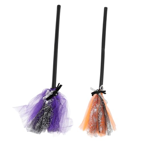 PACKOVE 2 Stück Halloween Hexenbesen Cosplay Requisiten Abnehmbare Besen für Orangefarbigem und Design Deko für Halloween Partys und Kostüme PACKOVE 2 Stück Halloween Hexenbesen Cosplay Requisiten Abnehmbare Besen für Orangefarbigem und Design Deko für Halloween Partys und Kostüme von PACKOVE