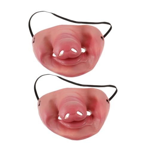 PACKOVE 2 Stück Halloween Schweinenase aus mit Elastischem Band Realistische Tiernase für Kostüm Vielseitig für Party Karneval Fasching und Lustiges Rollenspiel Geeignet von PACKOVE